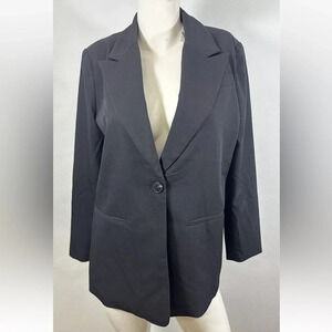 NWT Worthington Sz M Black Blazer Jacket Long Sleeve Formal Career